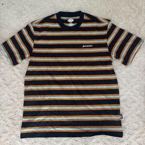 Dickies Black and Orange Striped Tee